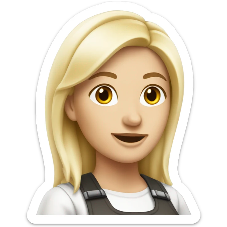 german blonde women working in doner kebap shop, white skin sticker