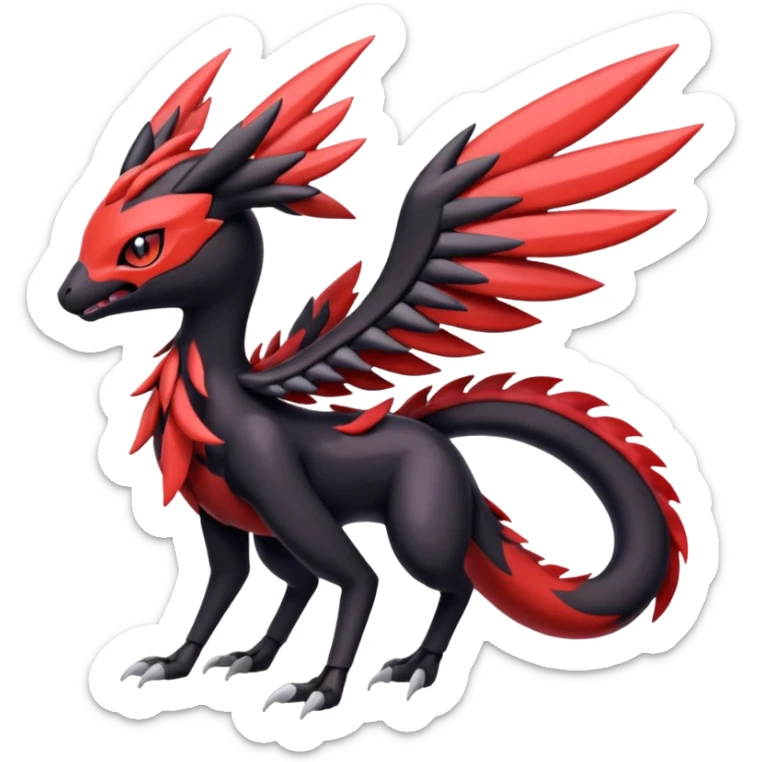 Meloetta-Nargacuga-Yveltal-Pokémon-Fakémon-fusion-hybrid-creature sticker