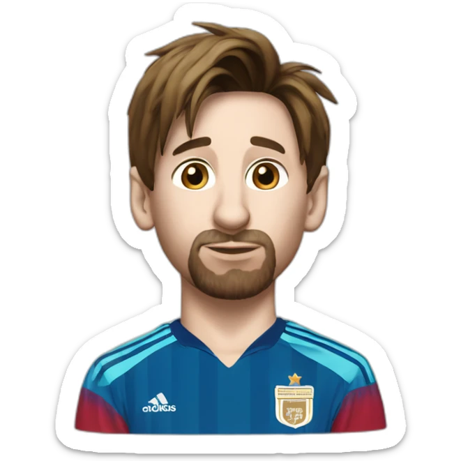 Lionel messi with medal around his neck kissing the world cup sticker