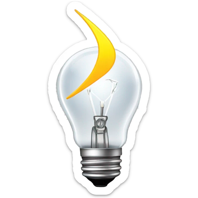 light bulb and lightning logo favicon for a 'go guess' word guessing game sticker