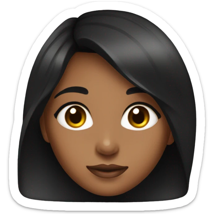 Skincare on girl with brown eyes and black hair sticker