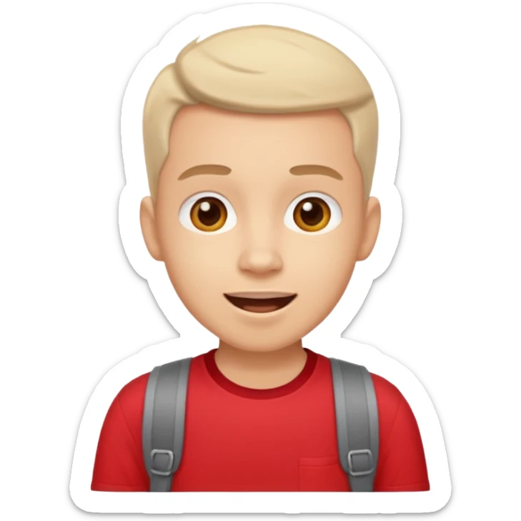 Tourist Character in Red Shirt with A slight expression of excitement and urgency sticker