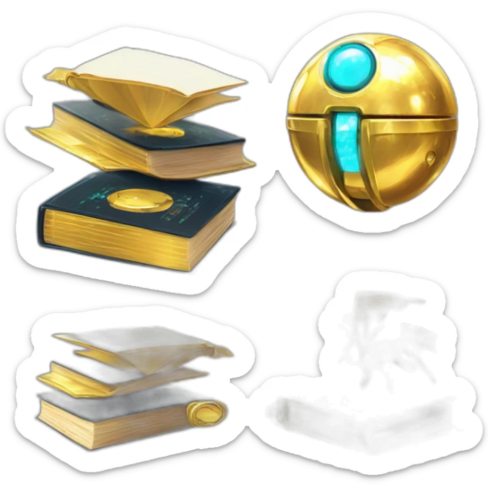 Pixel Legendary Book Cyberpunk Pokemon Pokeball Gold Shiny Glow sticker
