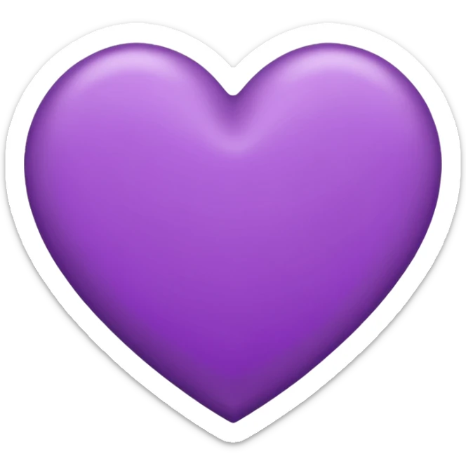 IOS's love letter emoji but with a purple heart instead of a red heart, closed sticker