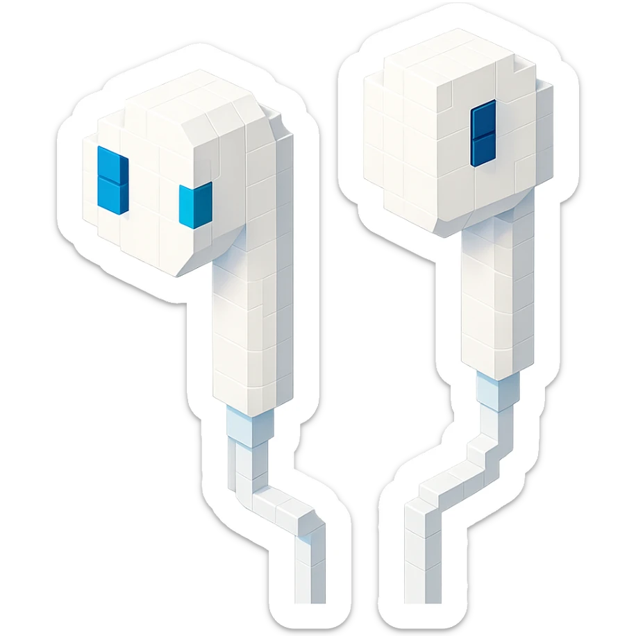 white EarPods headphones with a matte finish sticker
