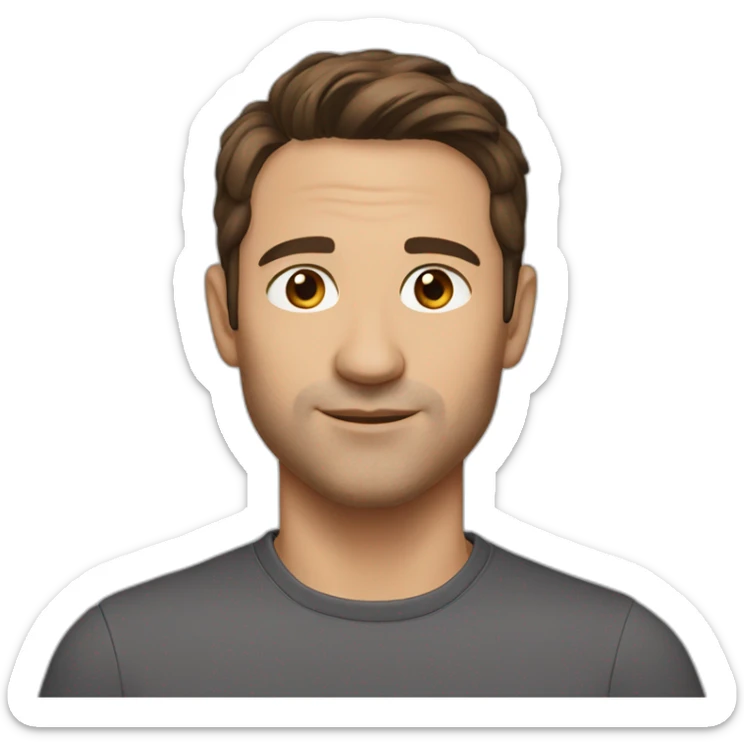 Man, 40, brown hair, brown eyes, short hair sticker