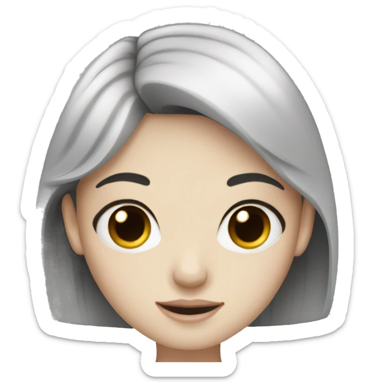 Pale skin girl with black hair  sticker