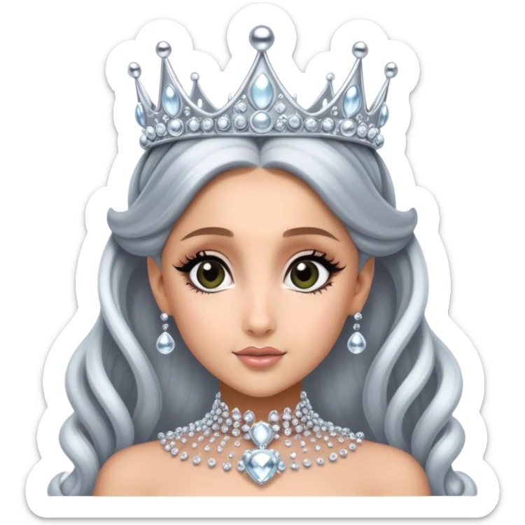 silver bubble crown worn by Ariana Grande as Glinda in the film Wicked, elegant, sparkling, detailed sticker