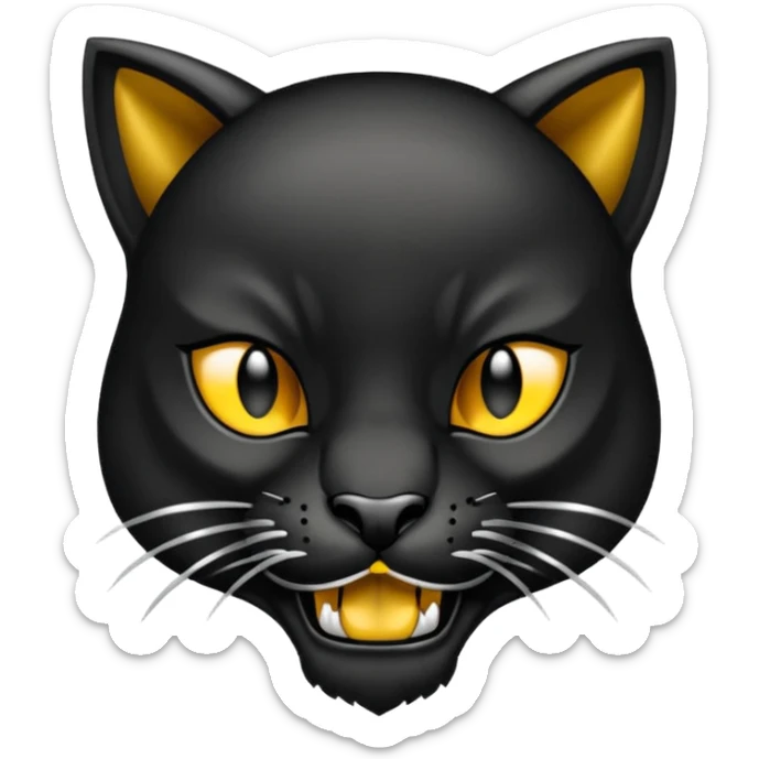 Pantera negra. Con una mini v en color dorado en la frente sticker