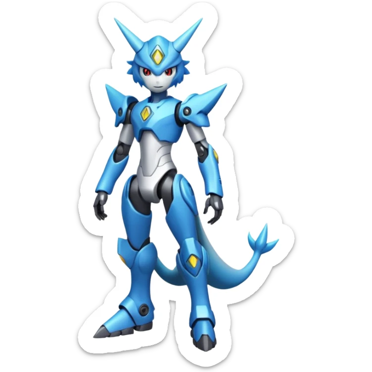  Futuristic Cyber-Amaura-Fakémon-Digimon-fusion (full body) sticker