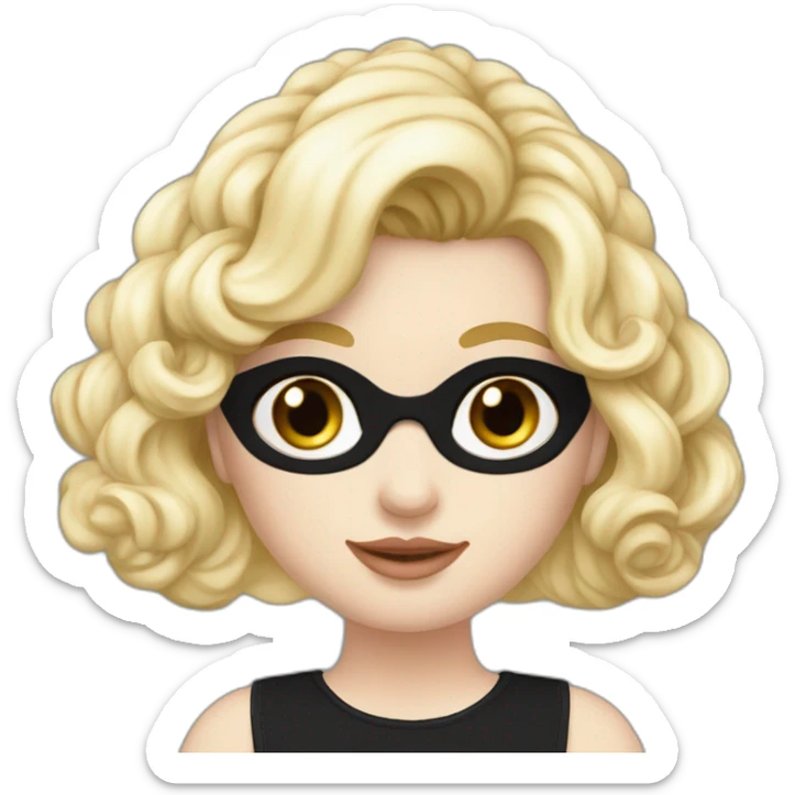 Meisje blond haar staand creme truitje zwart rokje met creme bloemetjes en een zwarte panty met zwarte sokken sticker