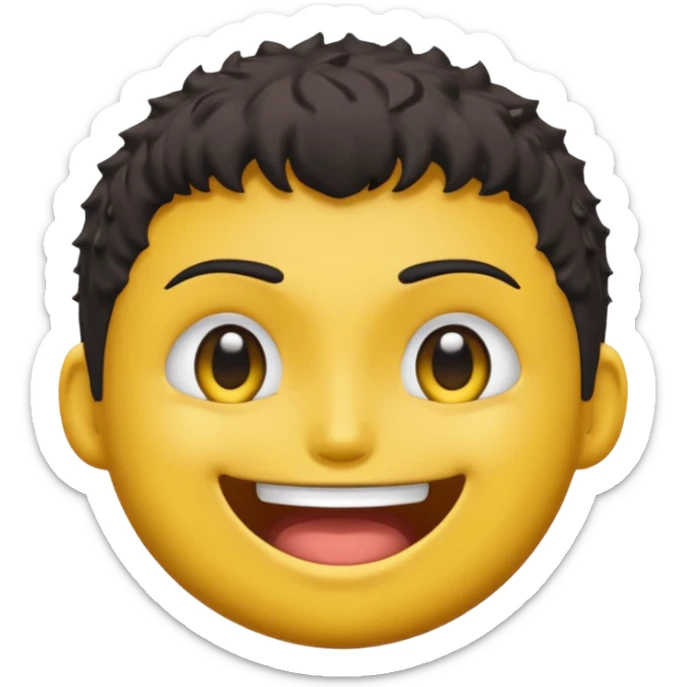 A yellow emoji of the anime character Guts from the anime Berserk with one eye closed sticker