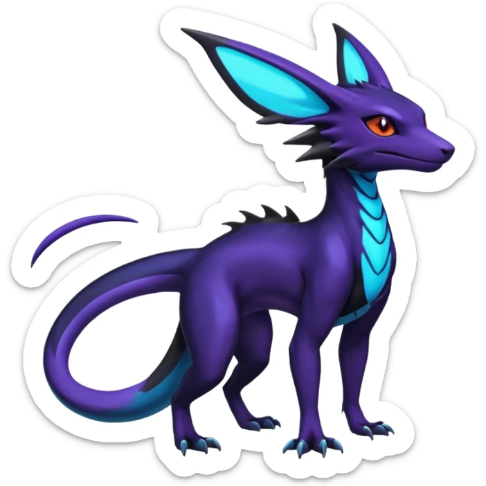 Shiny Salandit-Umbreon-Nargacuga-Noivern-Noibat-Hybrid (Full body) sticker