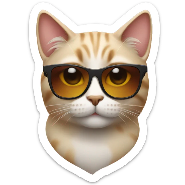 Cat with sunglasses sticker