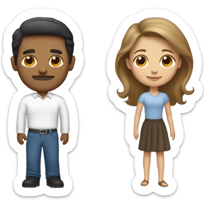 Puerto rican beard short brown hair  husband with blond long hair wife and brown long hair daughter Family  sticker
