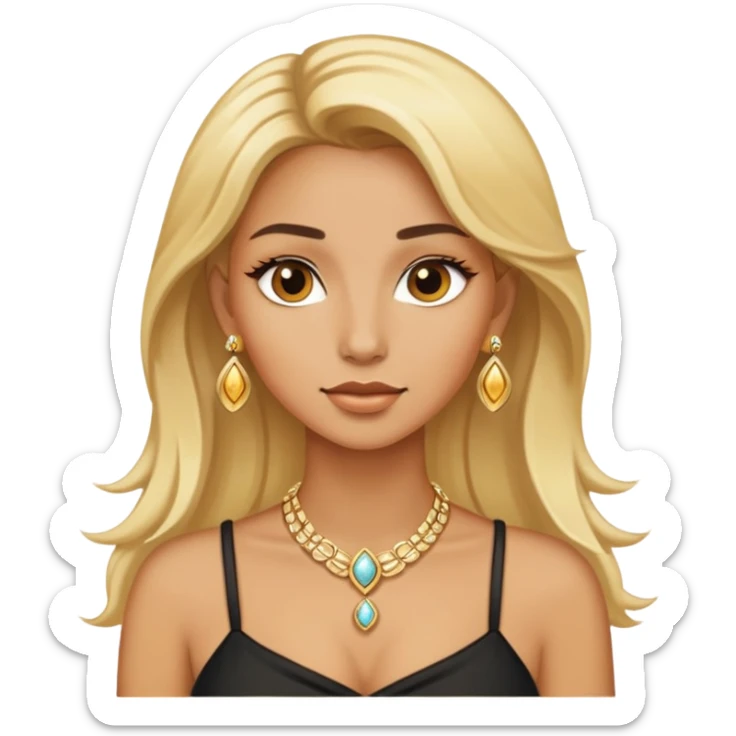 Woman with jewelry gold and blonde  sticker
