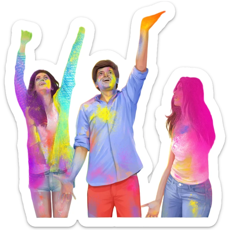 Happy holi sticker