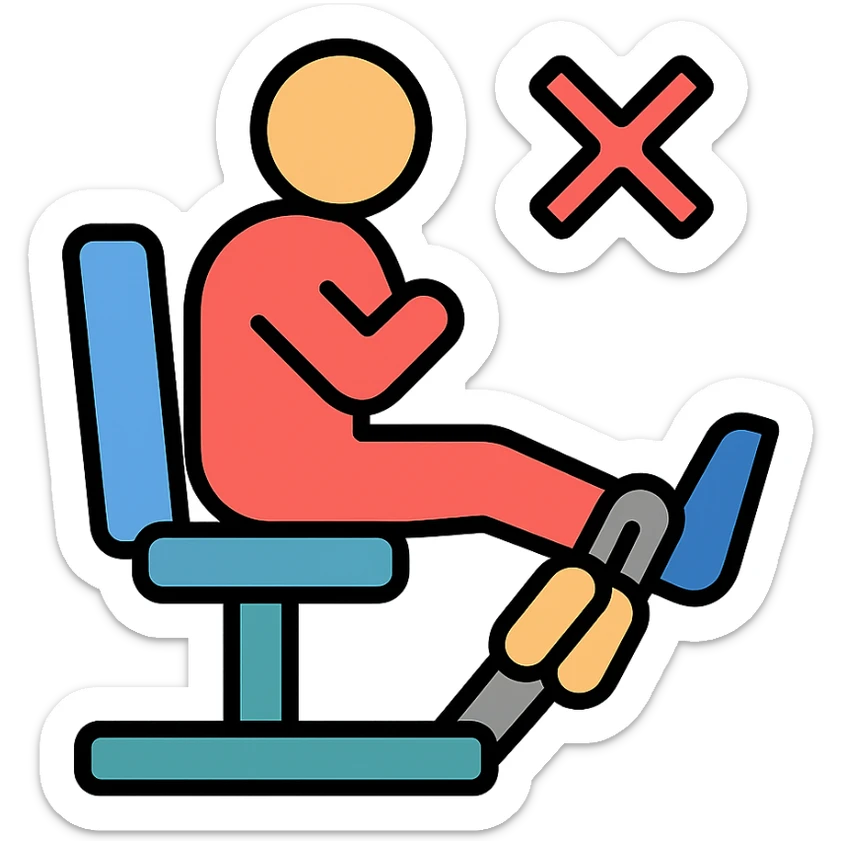 clean icon of a person ignoring leg exercises, fitness-related sticker
