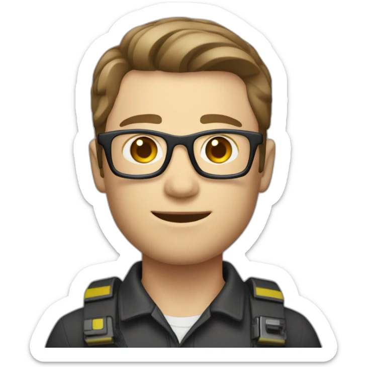 Male Photographer shaved Caucasian wavy hair brunette holding camera sticker