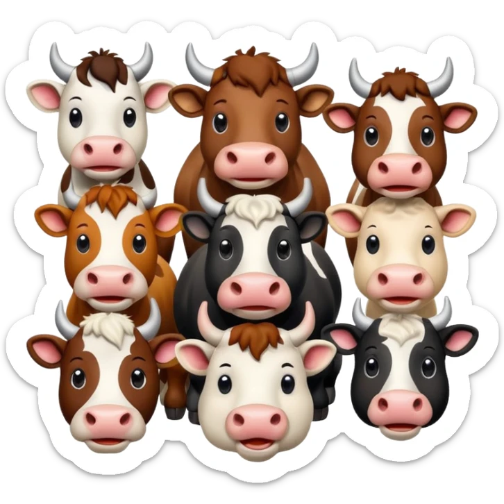 generate an emoji of a group of male and female bulls travelling together on holidays sticker