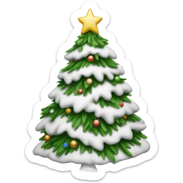 White Christmas tree sticker