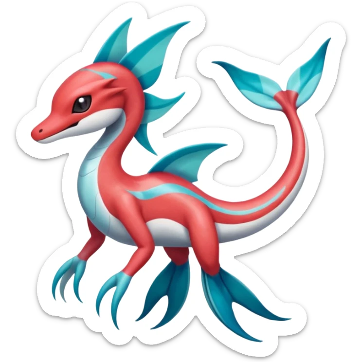 Meloetta-Milotic-Inteleon-Heliolisk-Helioptile-Salamence-Salandit-Latias-Fakémon-creature-hybrid sticker