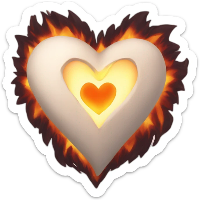 Fire heart sticker