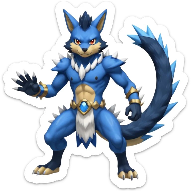 WereGarurumon-Zeraora-Lucario-fusion (full body) sticker