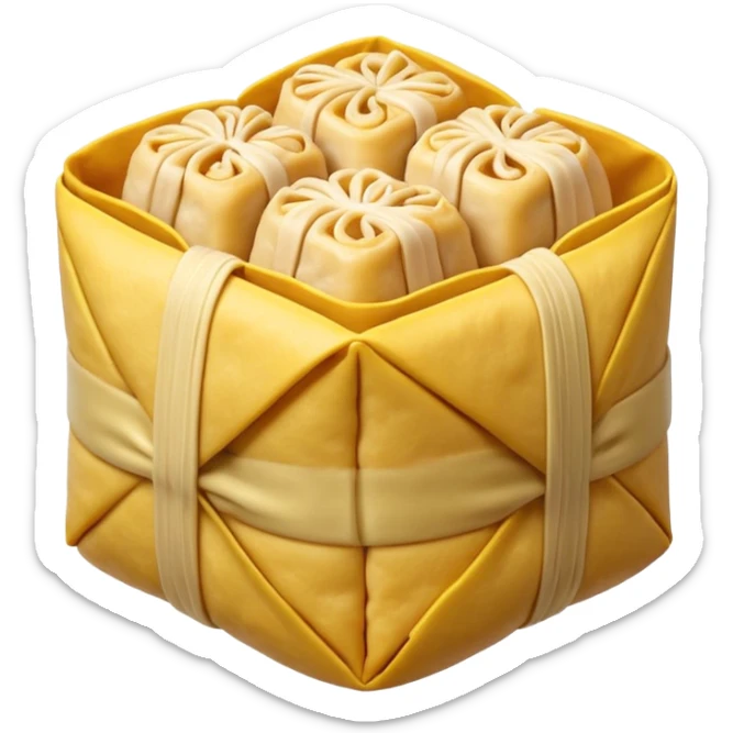 siu mai (a type of dim sum, just 1 cube of white color fish patty wrapped by yellow dough, leaving only the top part unwrapped, shape looks like short cylinder shape) sticker