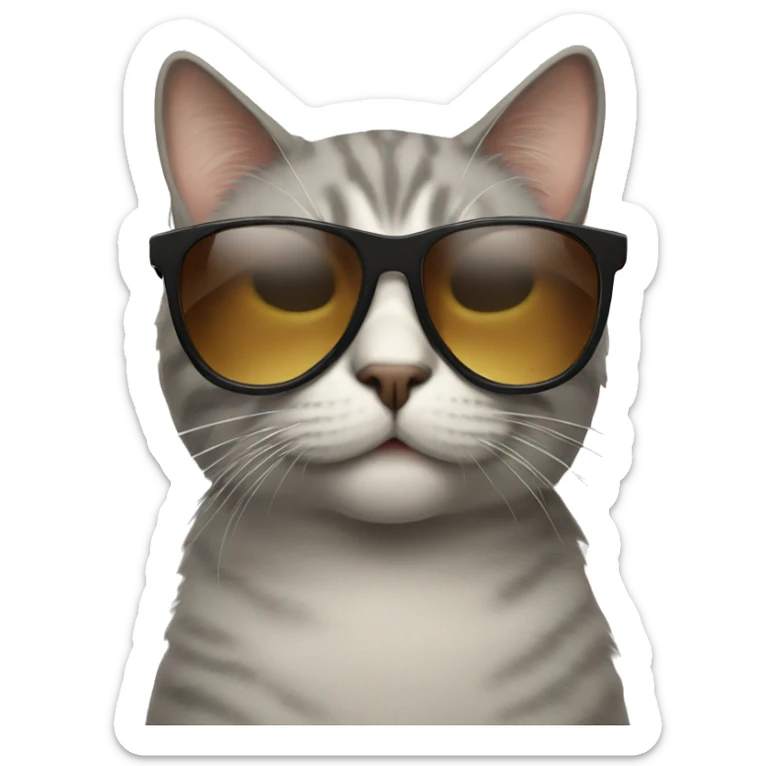 Cat with sunglasses sticker