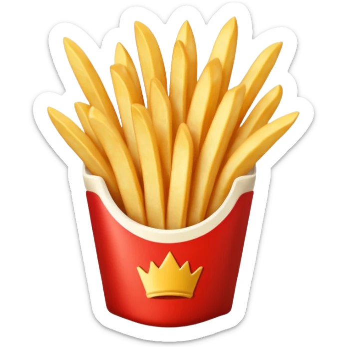 serving of french fries with mayo and ketchup sticker