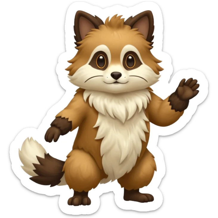 Purloin-Border Collei-Rocruff-Fakémon-hybrid-creature (full body)  sticker