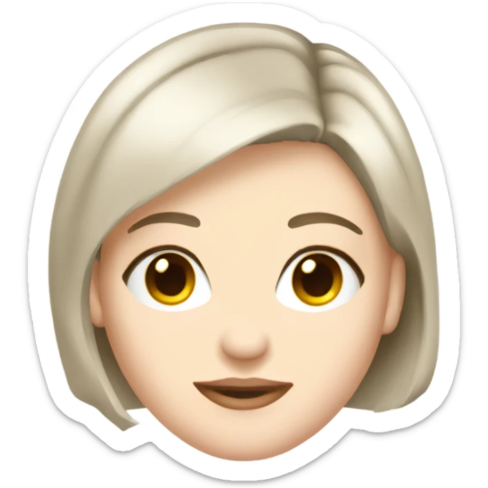 young pretty woman pale skin back bob haircut sticker