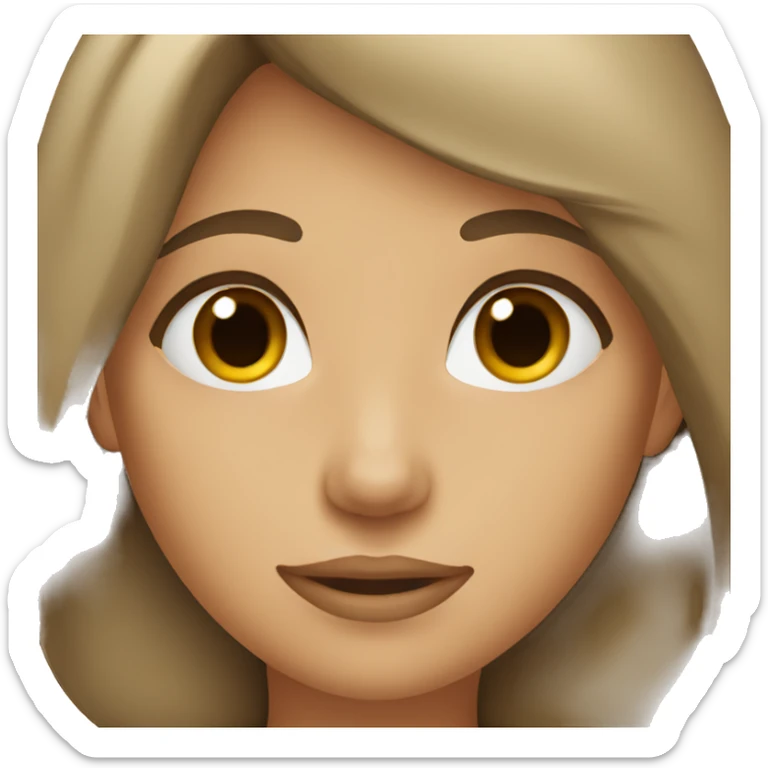 light tan girl with dark brown hair sticker