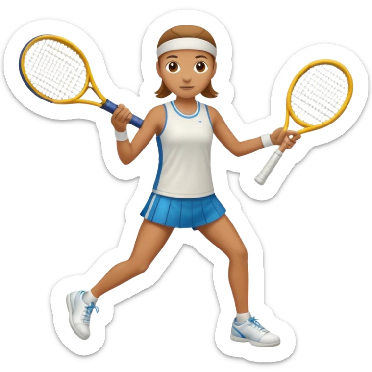 High resolution full body of a tennis player with just a one racket  sticker