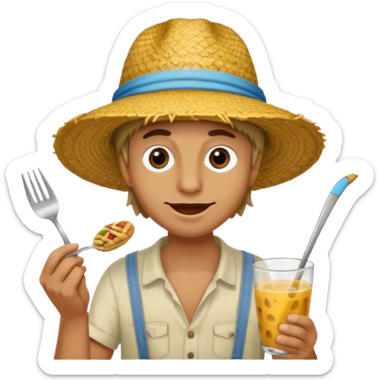 Gars Créole réunionnais chapeau paille tong au pieds  sticker