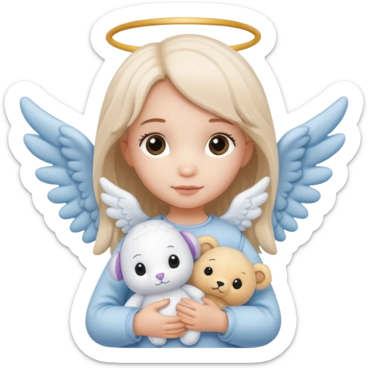 a mix of a jellycat and angel, stitch girlfriend sticker