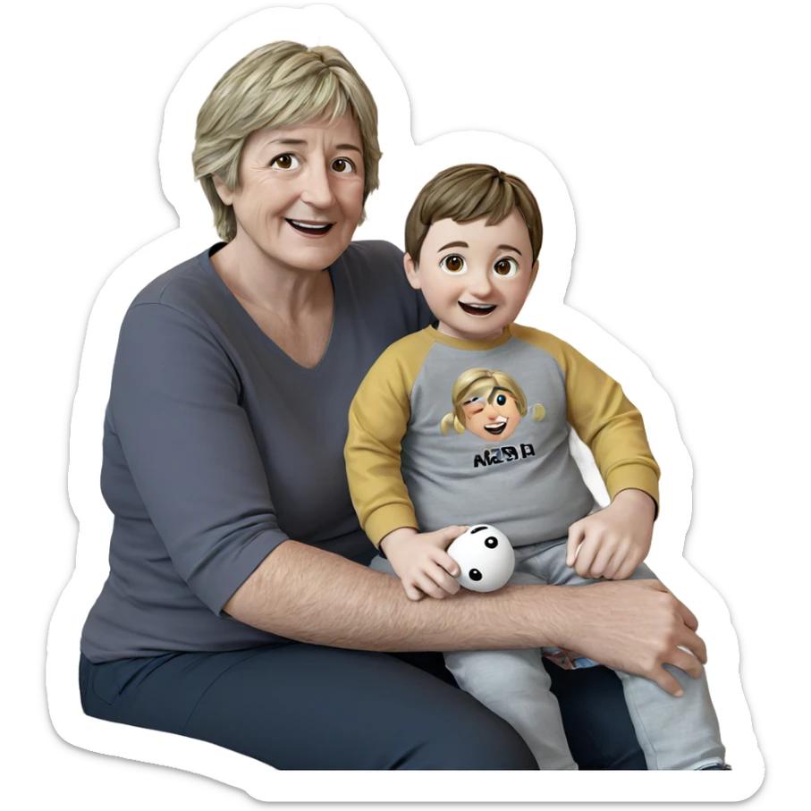 happy family moment indoors sticker