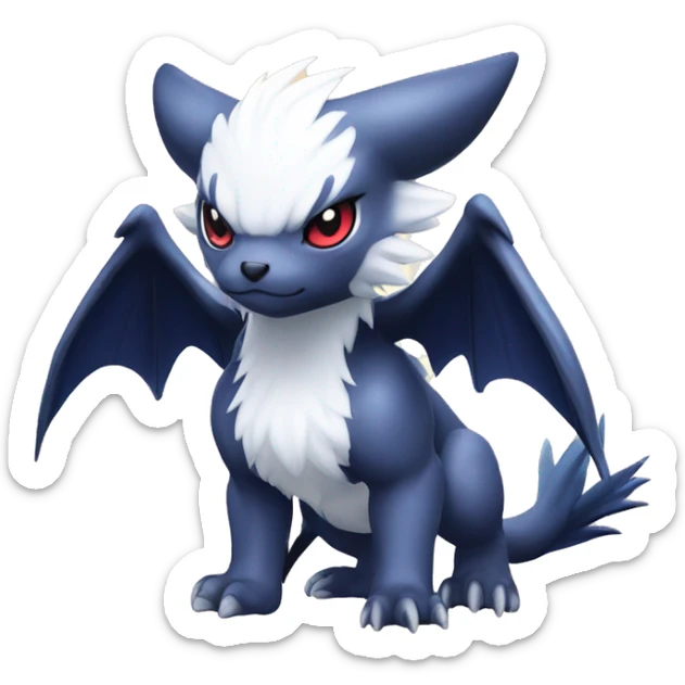 Cool Kawaii Baby Chibi Nargacuga-Absol-Pokémon Full Body Detailed High Quality sticker