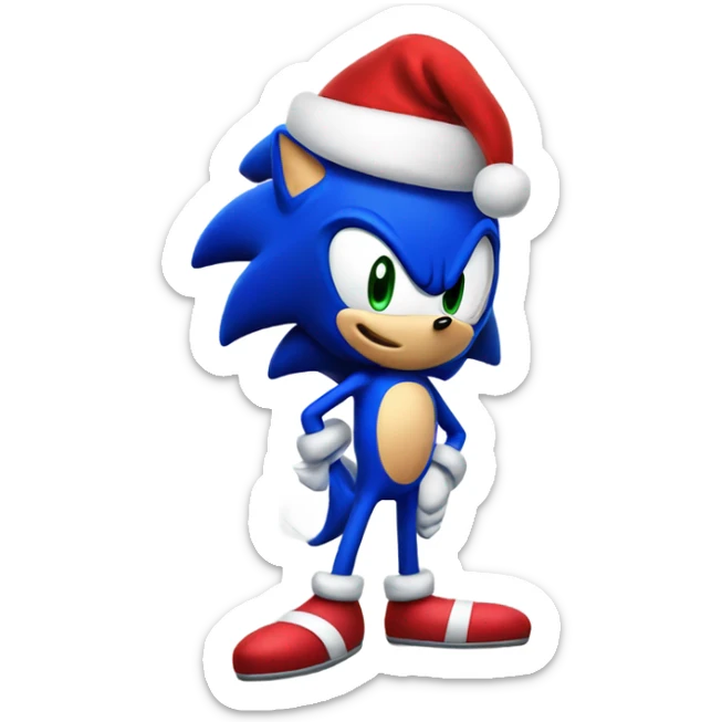 Christmas Sonic sticker