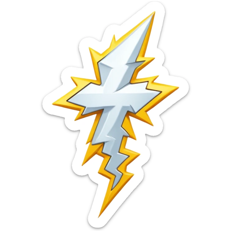 a white lightning emoji sticker