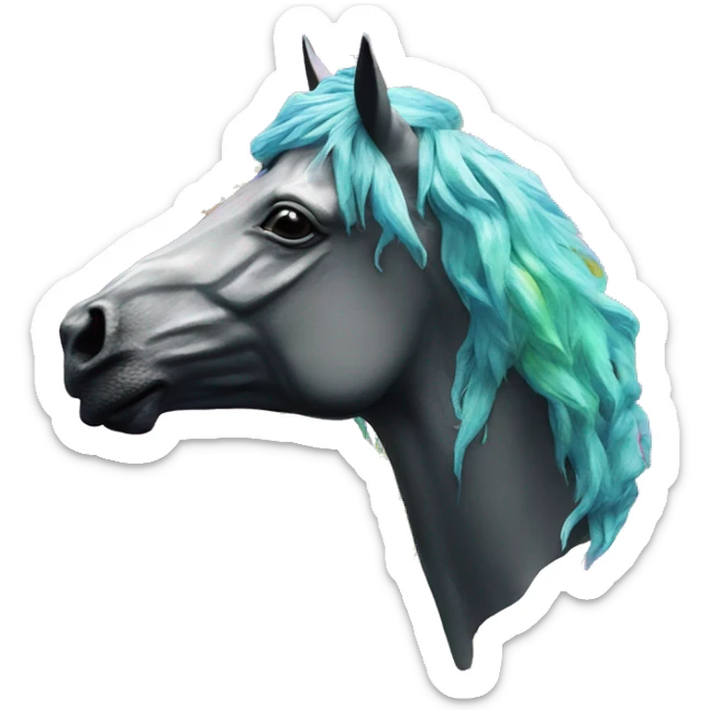 420 .Zombie_ Vaporwave black holographic oilslick zombie unicorn smoking yellow caution tape hemp leaves Pegasus hemp plants sticker