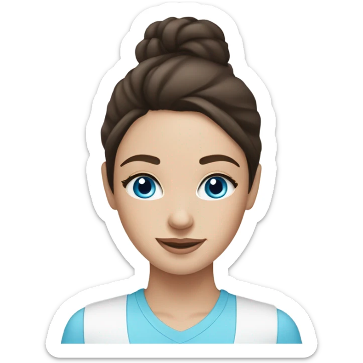 White Skin care on white freackles skin of a brunett blue eyed girl using skin care products  sticker