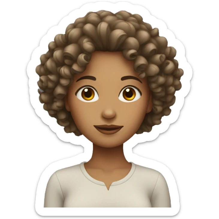 women with curly hair sticker