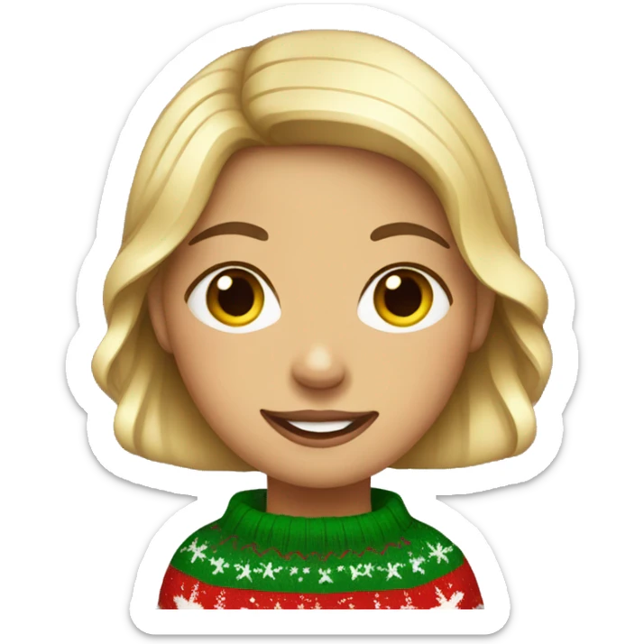 girl with christmas sweater sticker