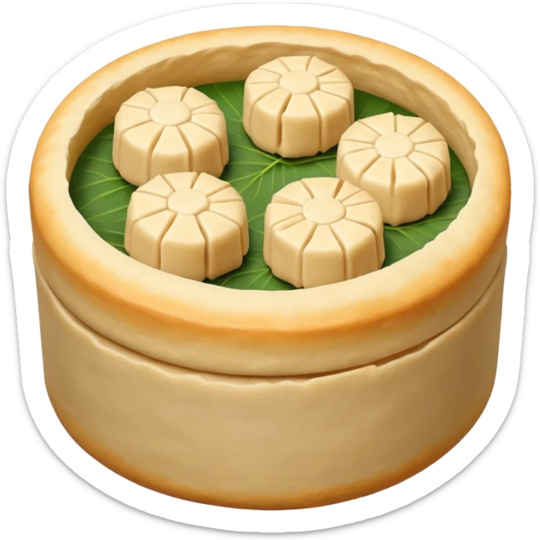 siu mai (a type of dim sum, just 1 cube of white color fish patty wrapped by yellow dough, leaving only the top part unwrapped, shape looks like short cylinder shape) sticker