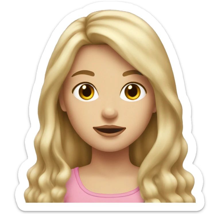 dirty blonde girl with medium hair and long dirty blonde girl sticker