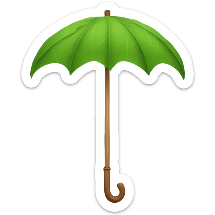 Wooden leaf umbrella sticker