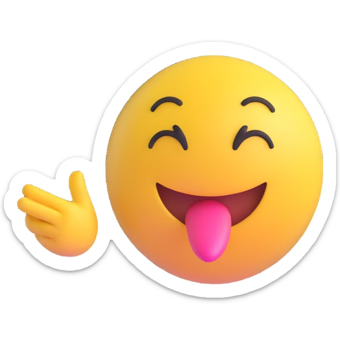 3D smiley emoji, round shape, in love, blowing a kiss, no body sticker