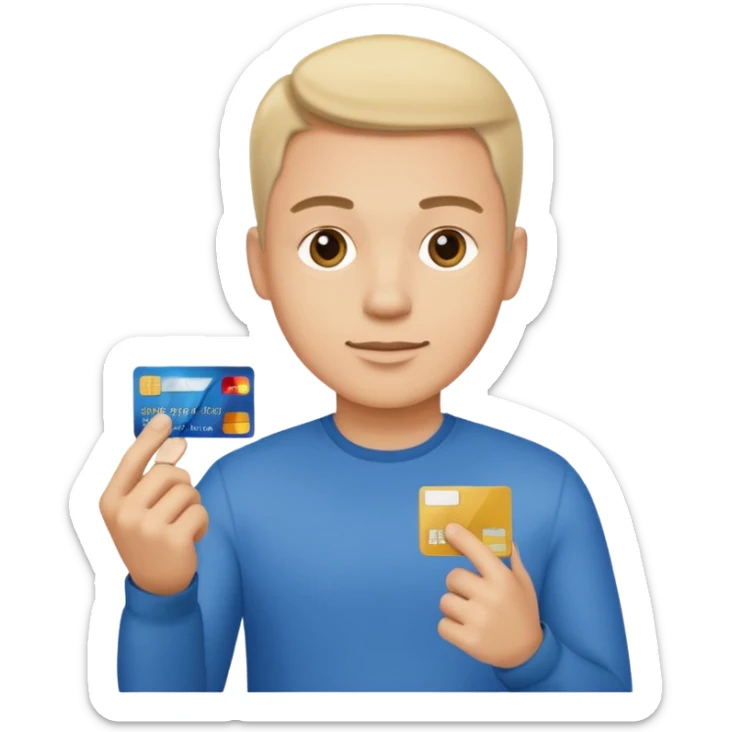 u forgot the credit card make his left hand hold the card but the rest is good sticker